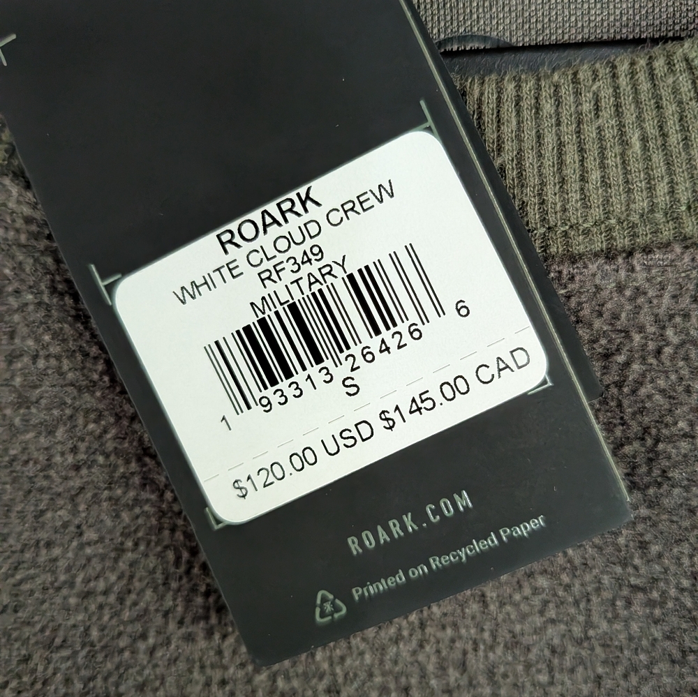 Roark White Cloud Crew Size Medium - Picture 7 of 9